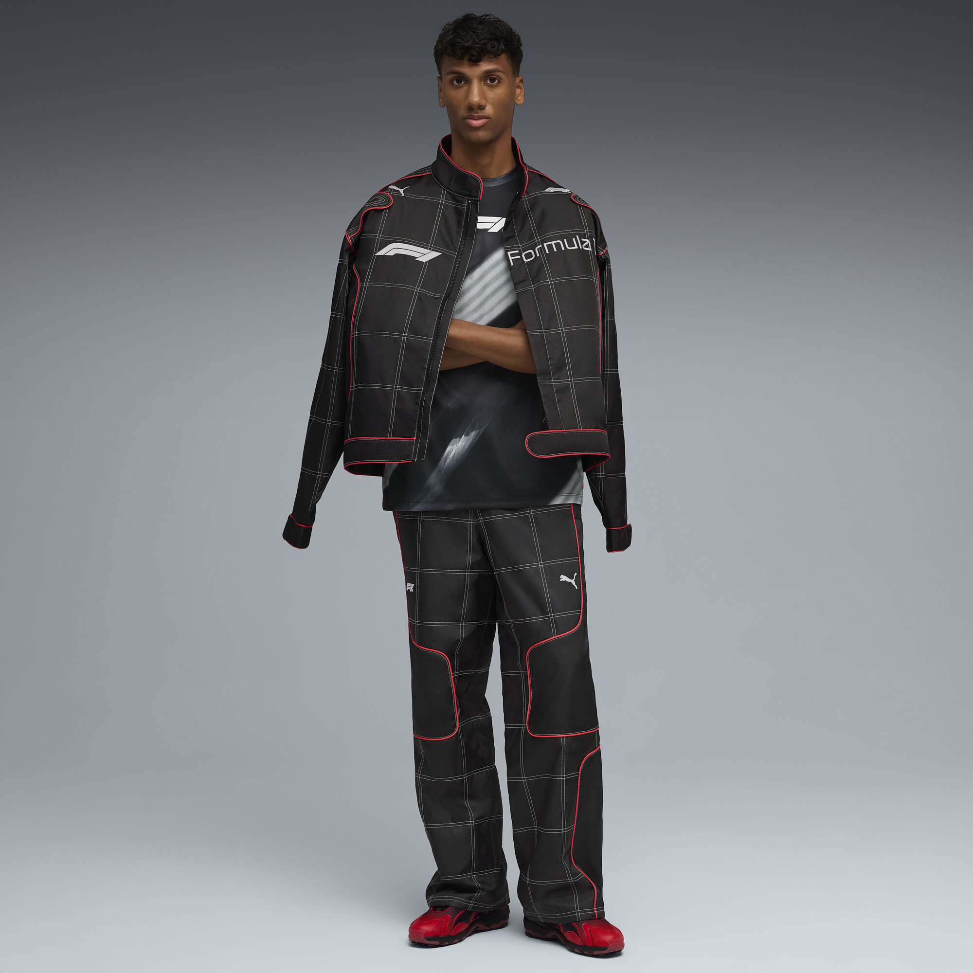 PUMA F1Â® Lifestyle Racing broek voor Heren, Zwart, Maat S thumbnail 4