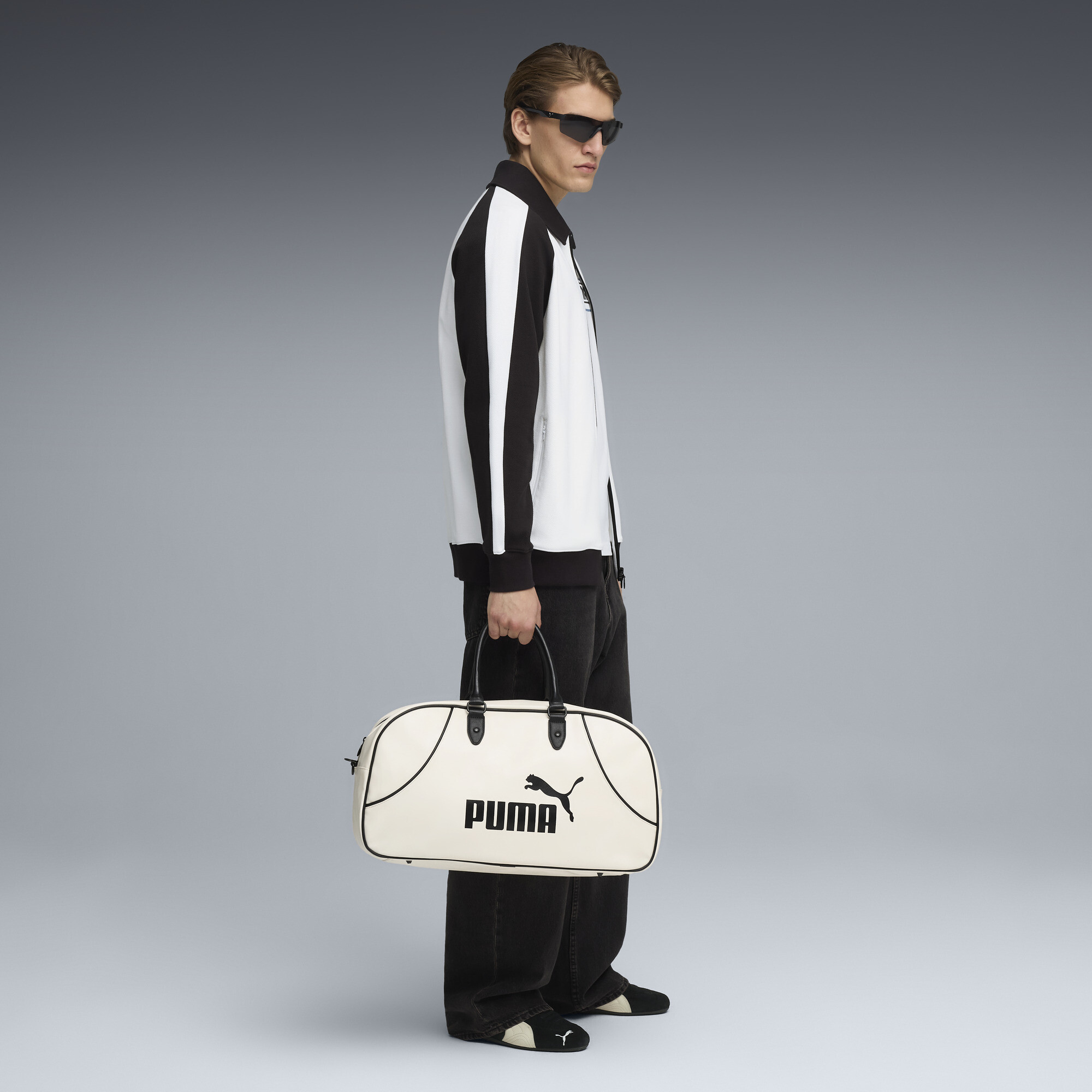 PUMA T7 Relaxed Wing Collar uniseks trainingsjack, Zwart/Wit, Maat XS thumbnail 6