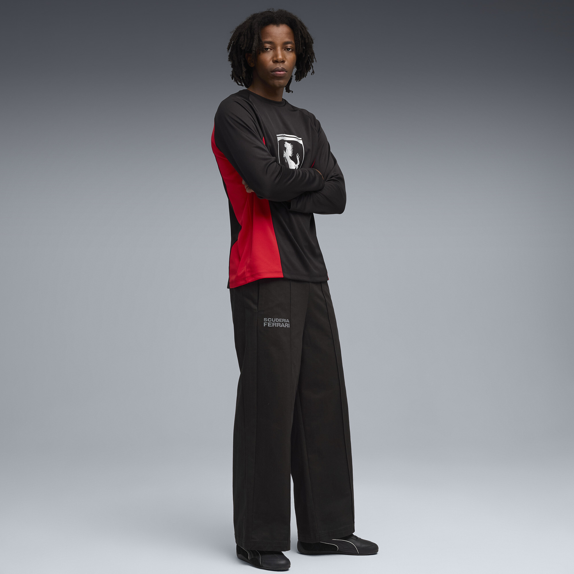 PUMA Scuderia Ferrari HP Lifestyle T-shirt met lange mouwen voor Heren, Zwart, Maat XL thumbnail 2