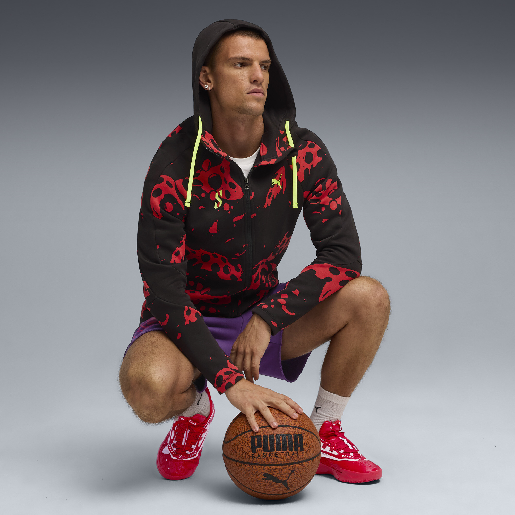 PUMA Scoot Lab Evostripe Cross jack voor Heren, Zwart/Rood, Maat 4XL thumbnail 6