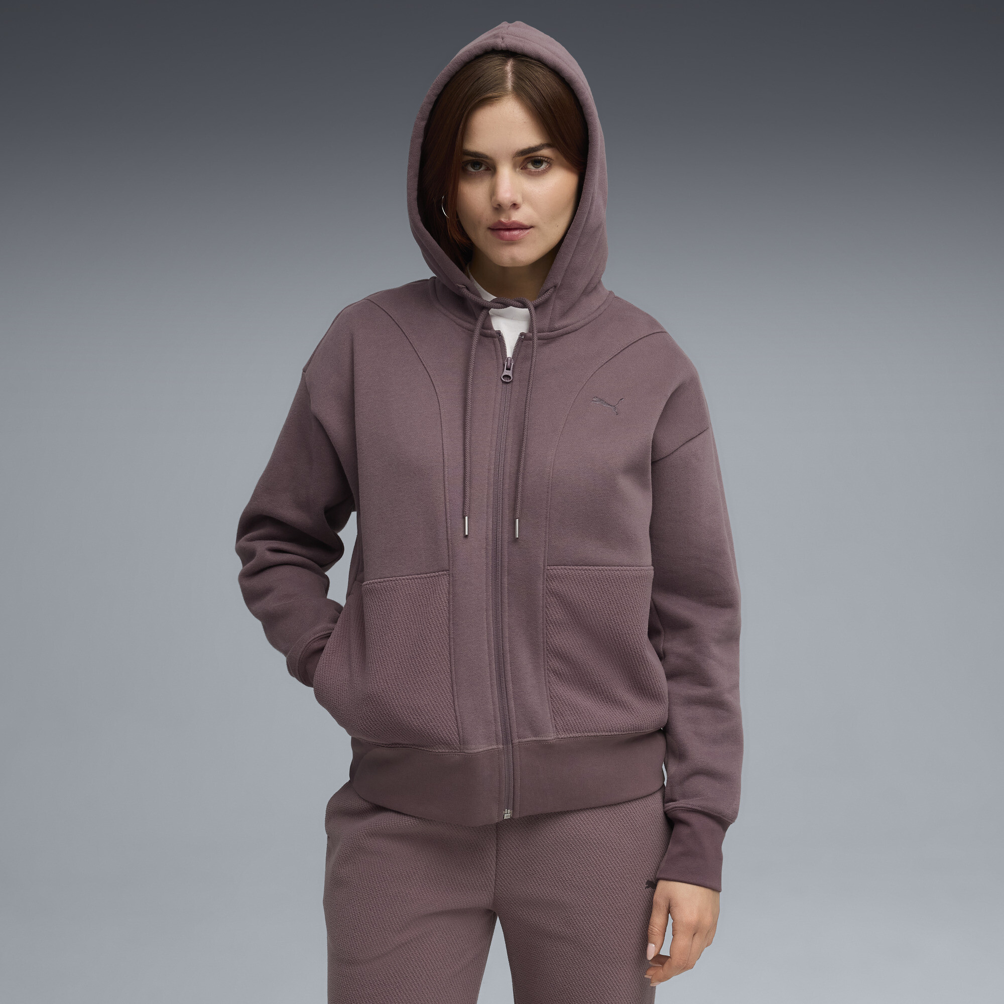 Кофта HER Relaxed Full-Zip Hoodie Women | Цвет: Фиолетовый