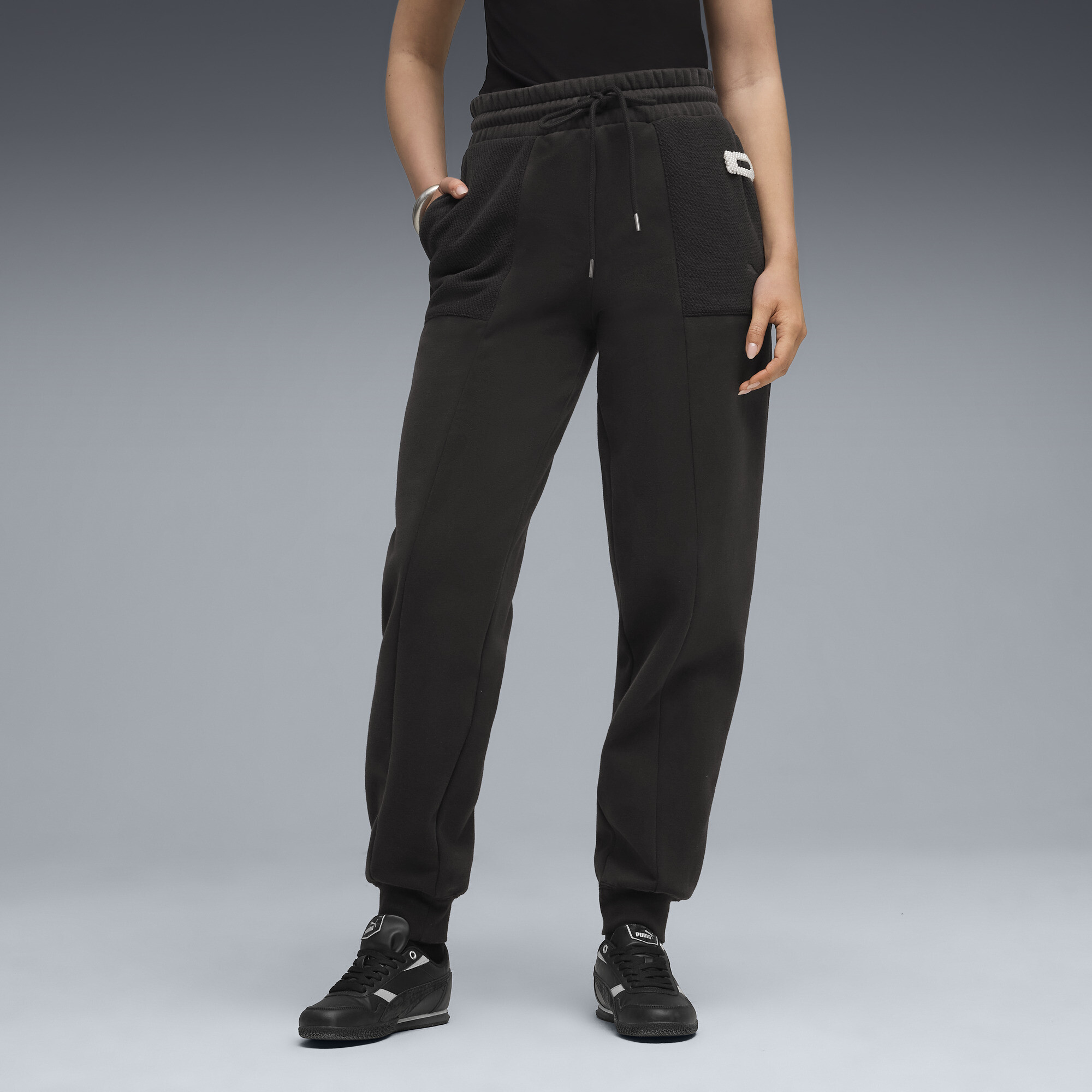 PUMA Her Women's High-Waist Sweatpants in Black, Size XL