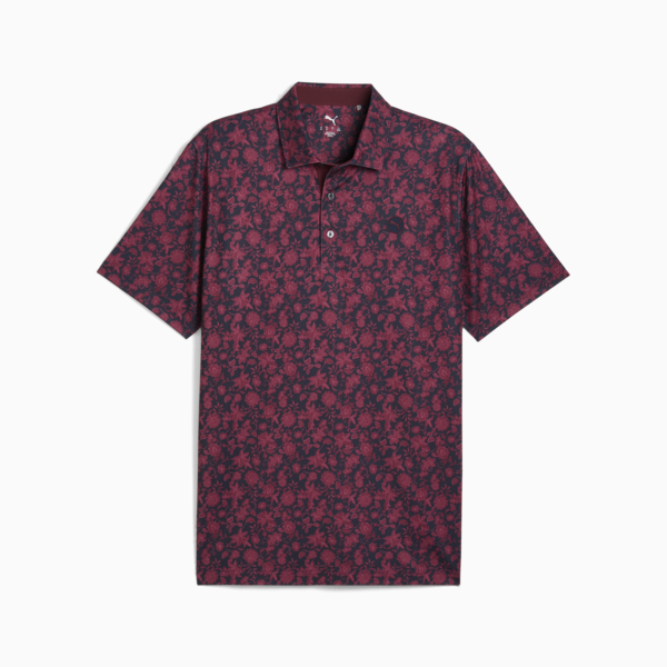 CLOUDSPUN Carmela Floral Golf Polo Men, Deep Navy-Ruby Shimmer, large-ZAF