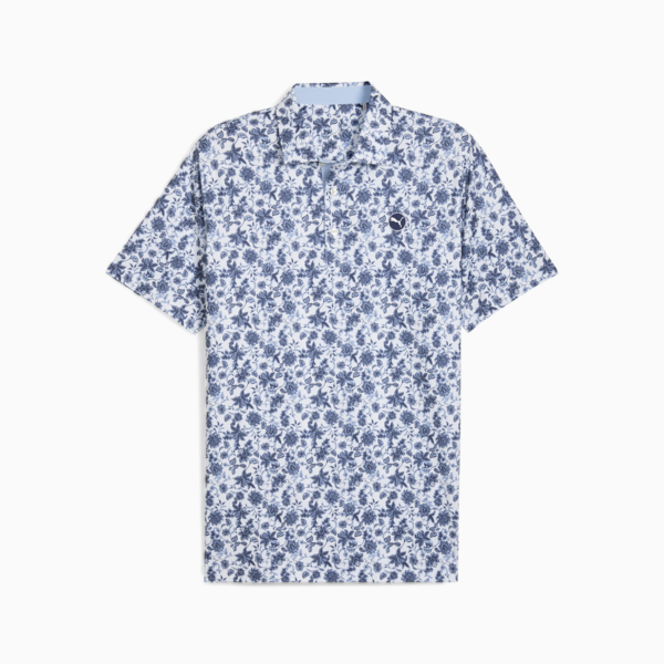 CLOUDSPUN Carmela Floral Golf Polo Men, White Glow-Haute Tropic, large-ZAF