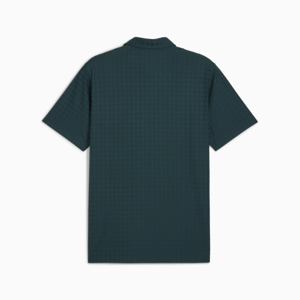 MATTR Houndstooth Golf Polo Men, Green Terrain, large-ZAF