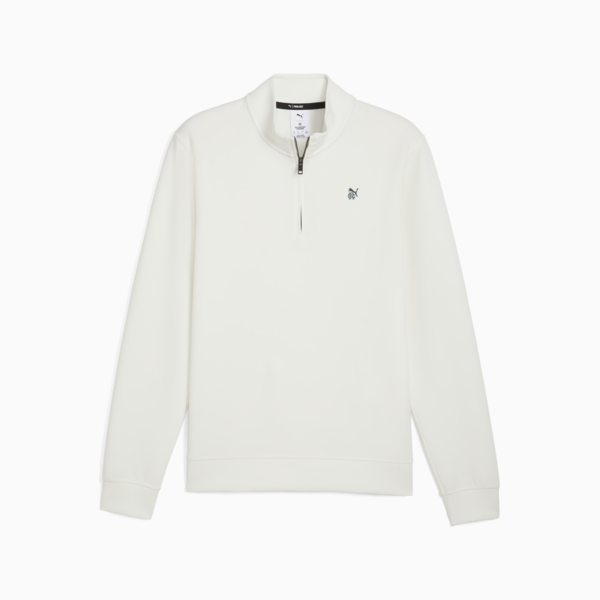PUMA x REIGNING CHAMP CLOUDSPUN Fleece Quarter-Zip Top Men, Warm White, large-ZAF