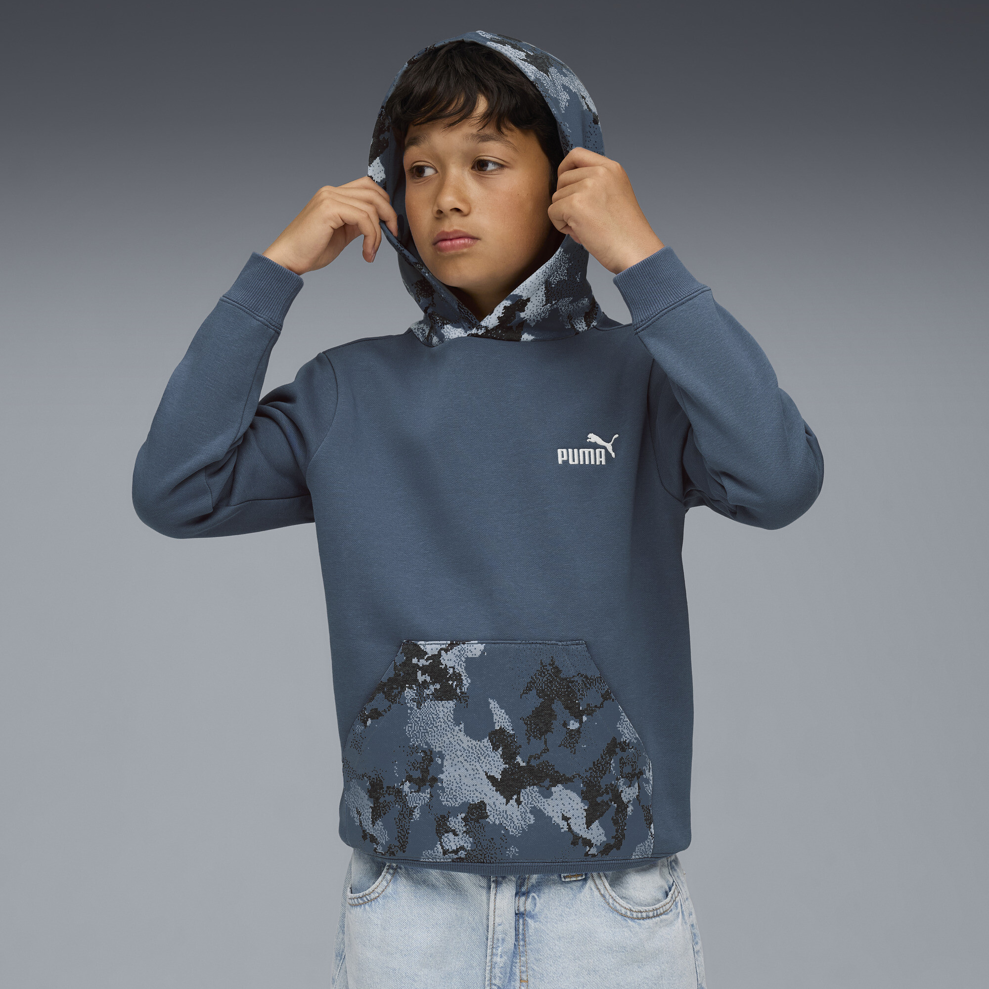 PUMA Essentials camouflagehoodie voor Heren, Maat 11-12Y thumbnail 4