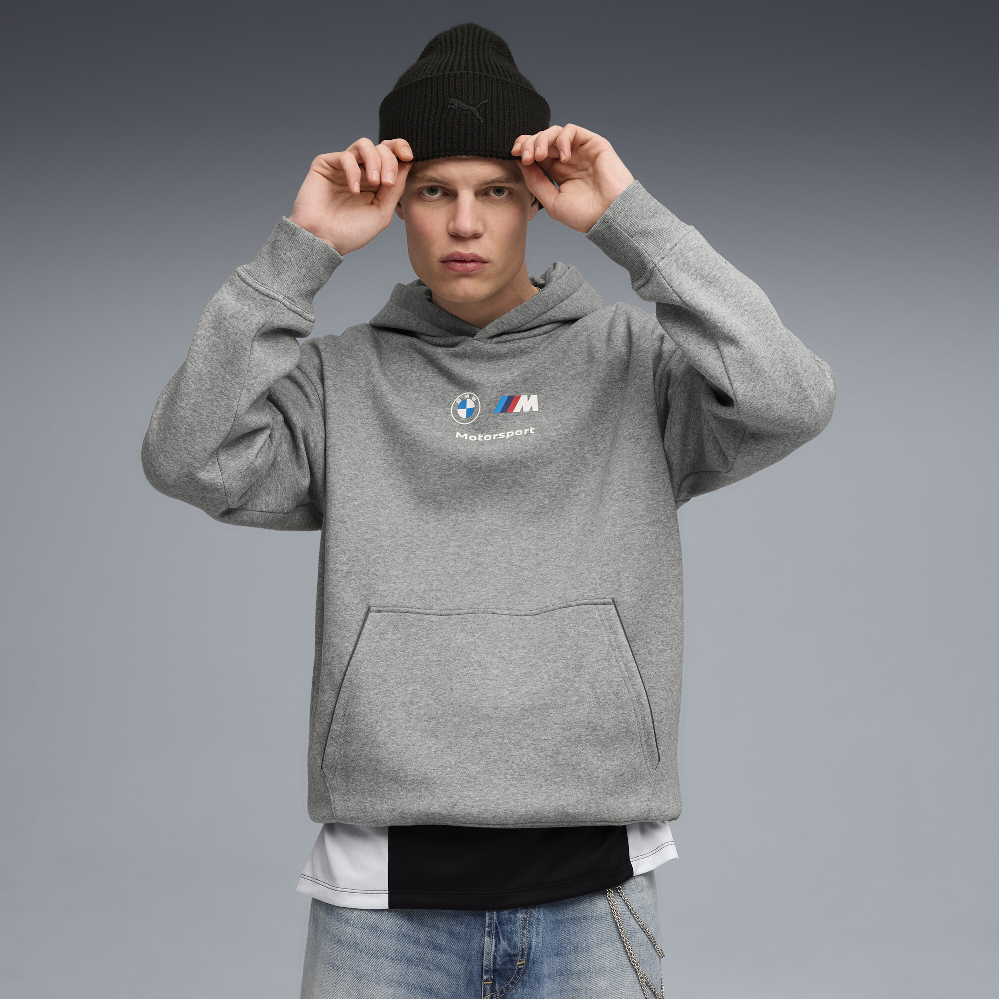 PUMA BMW M Motorsport Essentials fleece hoodie voor Heren, Grijs, Maat S thumbnail 4