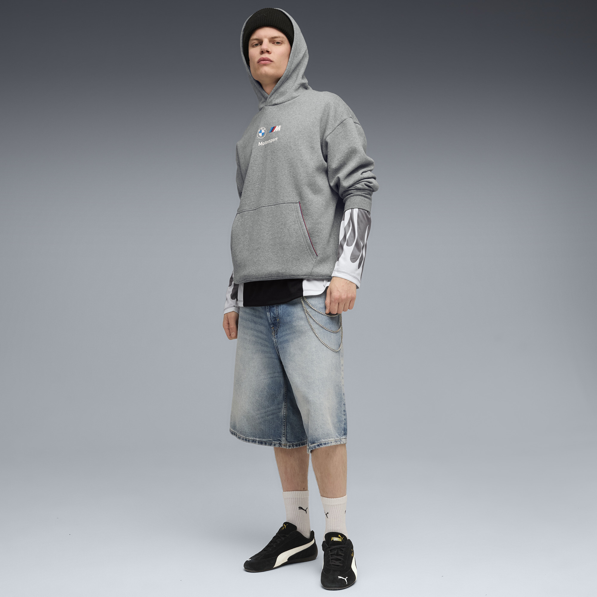 PUMA BMW M Motorsport Essentials fleece hoodie voor Heren, Grijs, Maat S thumbnail 2