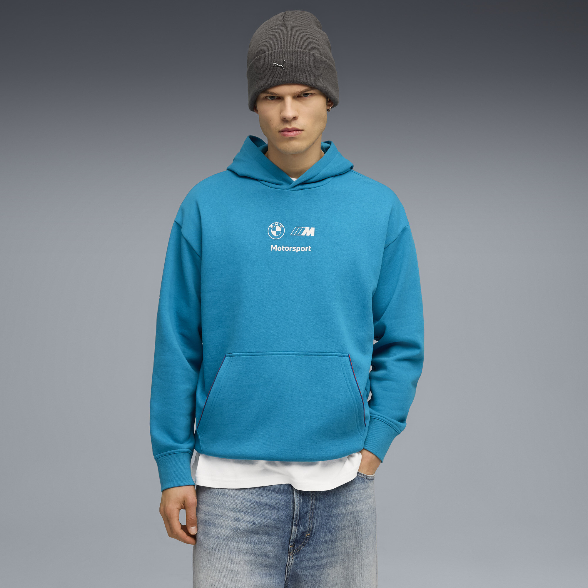PUMA BMW M Motorsport Essentials fleece hoodie voor Heren, Blauw thumbnail 4