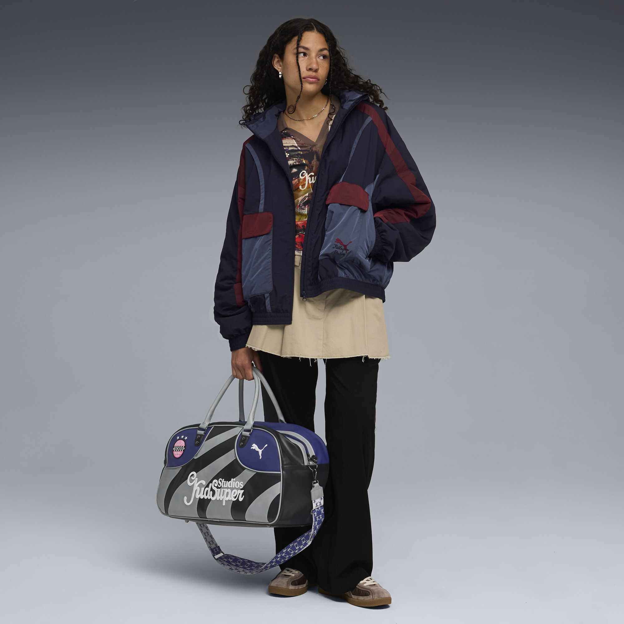 PUMA x KIDSUPER lichtgewicht gewatteerde jas uniseks, Blauw, Maat M thumbnail 6