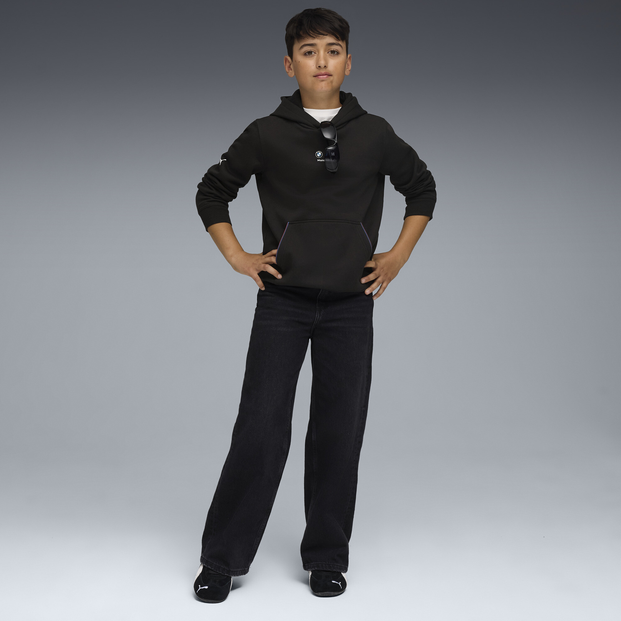 PUMA BMW M Motorsport Kids Essentials hoodie, Zwart, Maat 7-8Y thumbnail 2