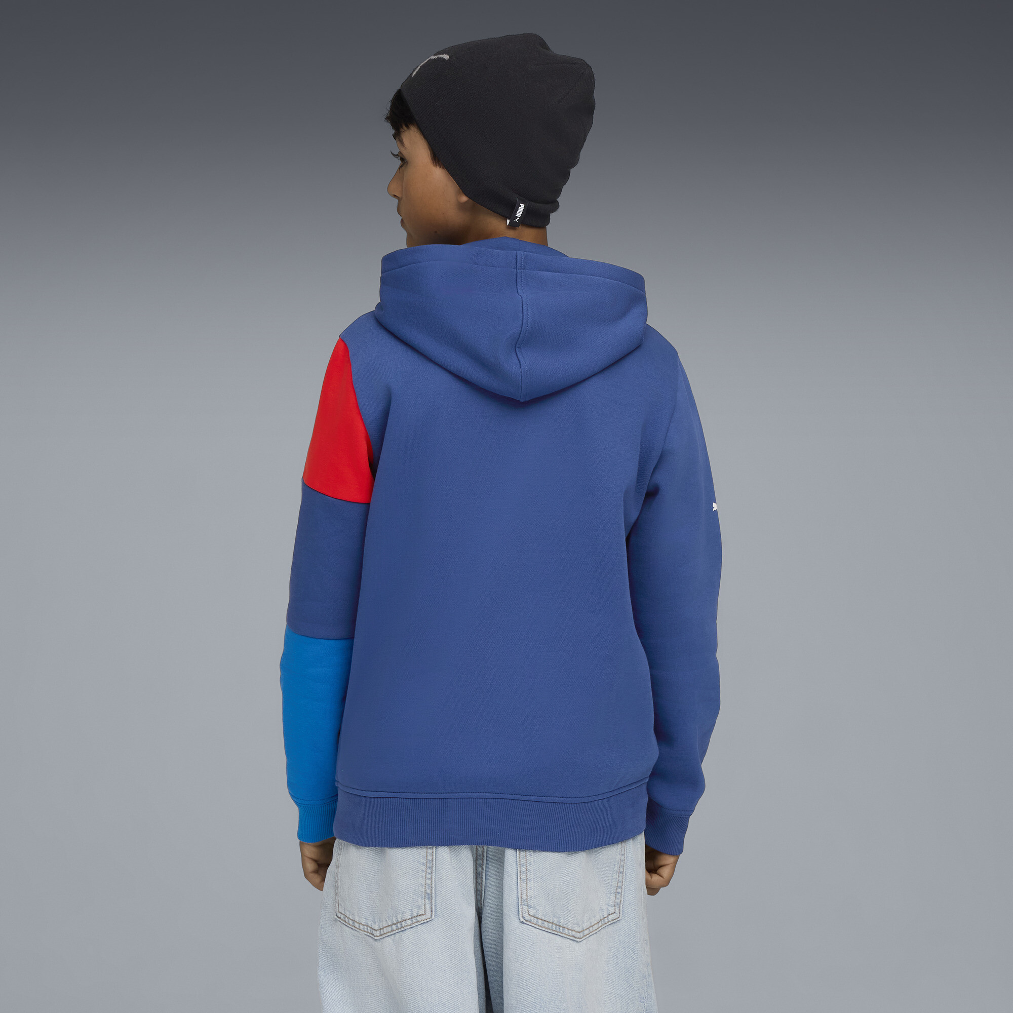 PUMA BMW M Motorsport Kids Essentials hoodie, Blauw, Maat 13-14Y thumbnail 3