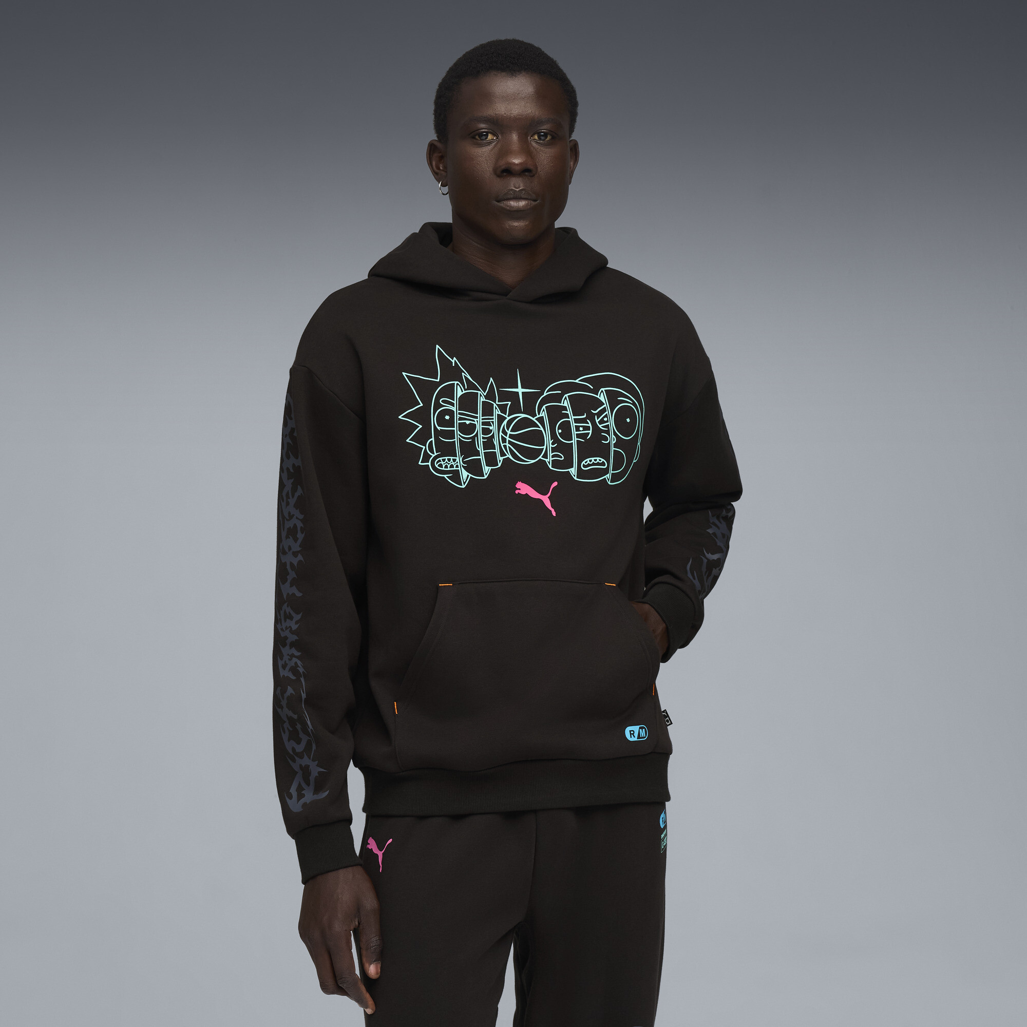 PUMA x RICK AND MORTY hoodie voor Heren, Zwart, Maat 4XL thumbnail 6