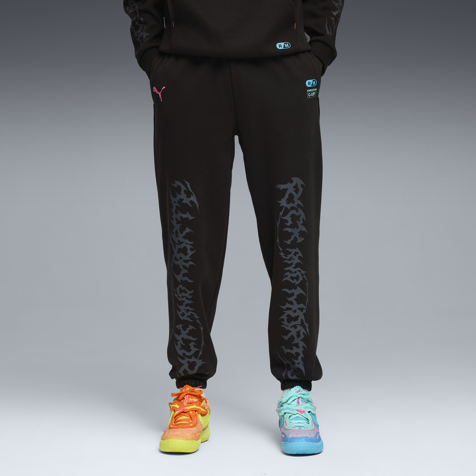 PUMA x RICK AND MORTY sweatpant Uniseks voor Heren, Zwart, Maat XL thumbnail 6