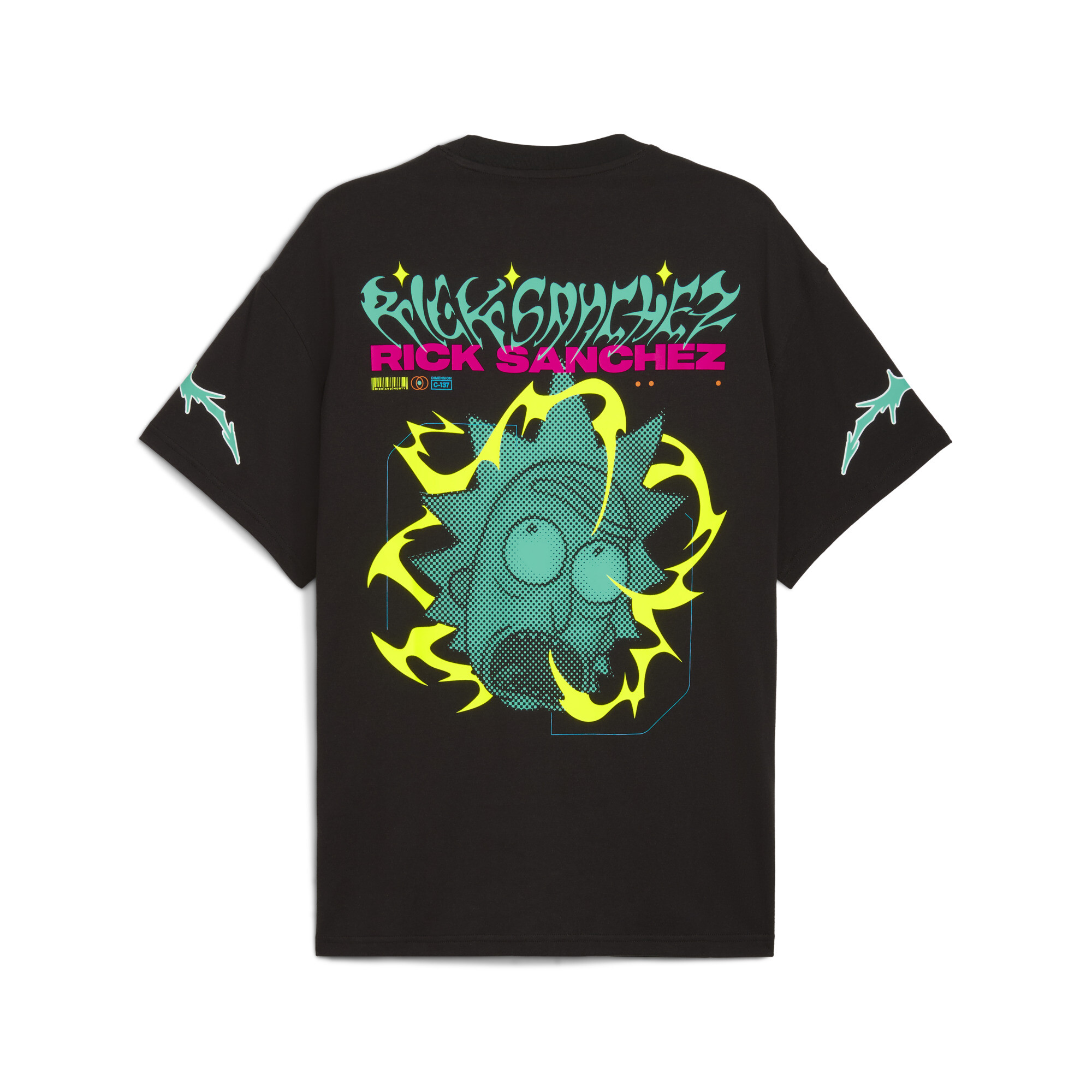 PUMA x RICK AND MORTY basketbal-T-shirt I voor Heren, Zwart, Maat 3XL thumbnail 2