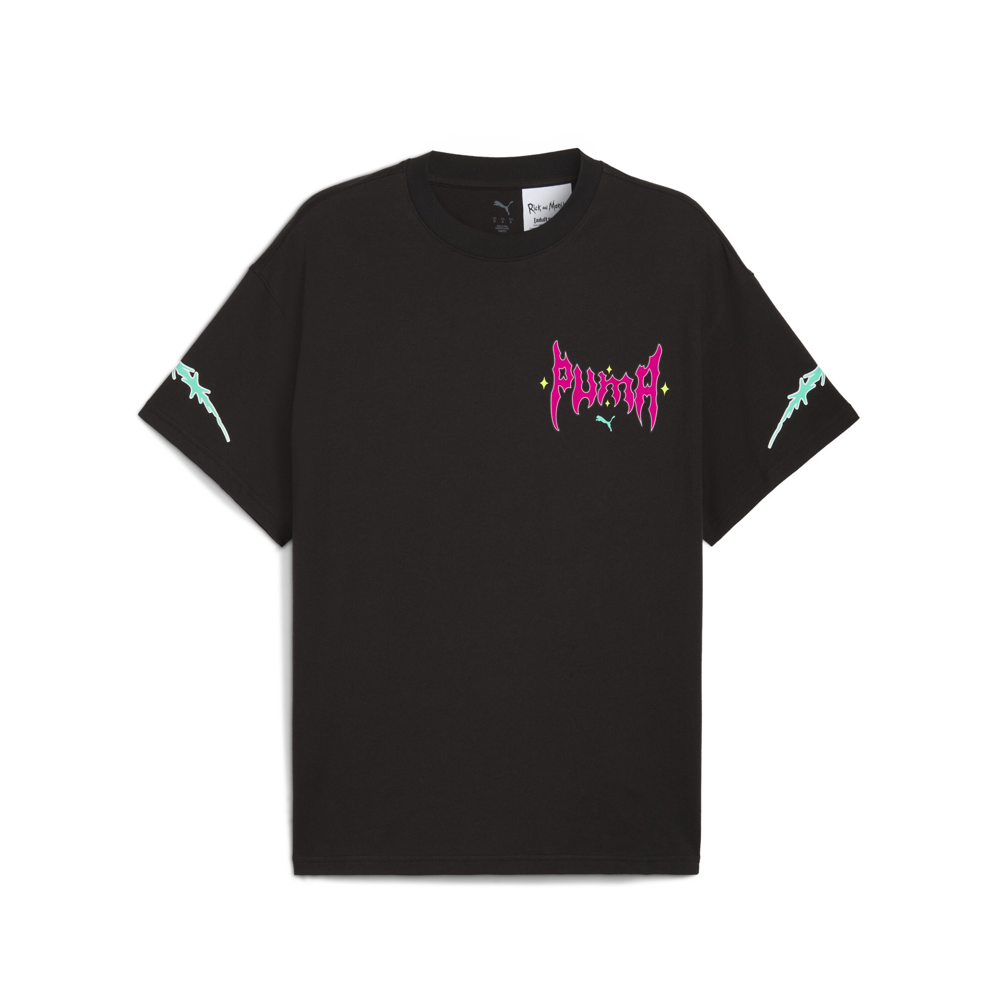 PUMA x RICK AND MORTY basketbal-T-shirt I voor Heren, Zwart, Maat 3XL thumbnail 3