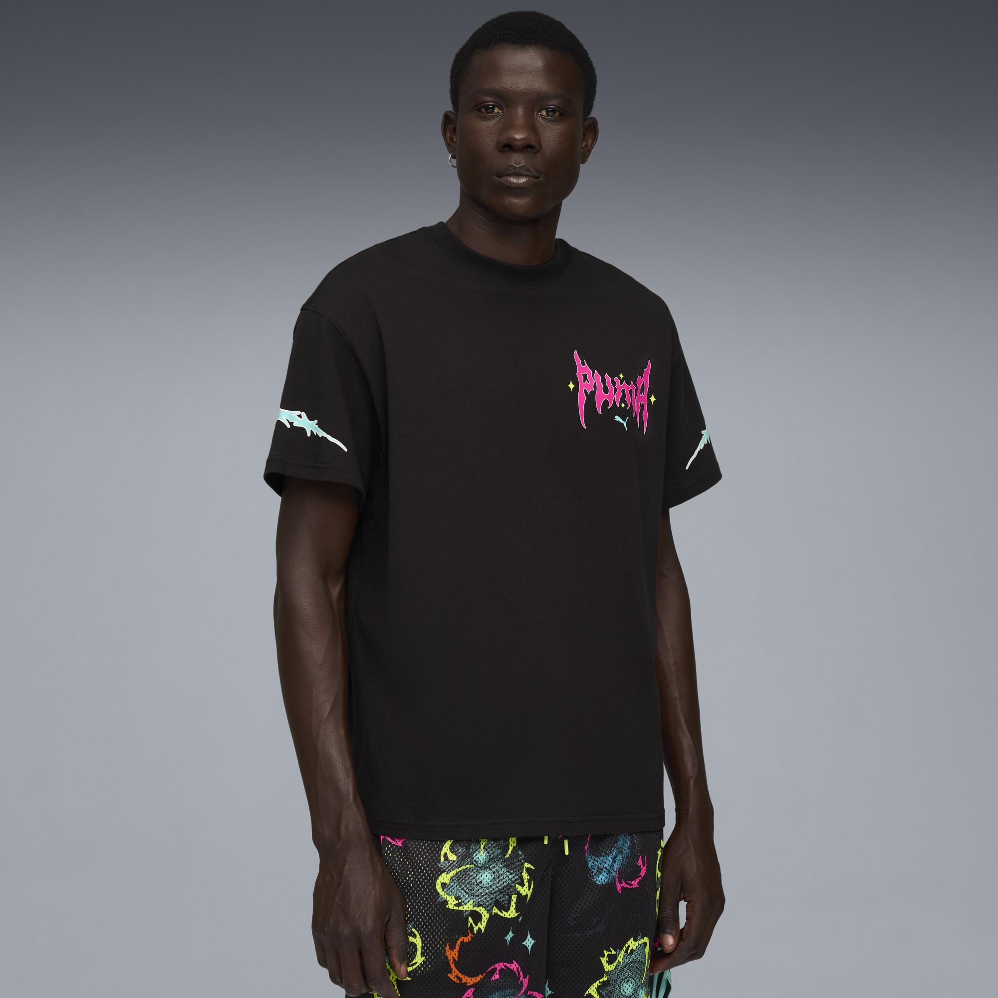 rick and morty Tシャツ　macra Camiseta de Basquete I PUMA x RICK AND MORTY Masculina | black | PUMA