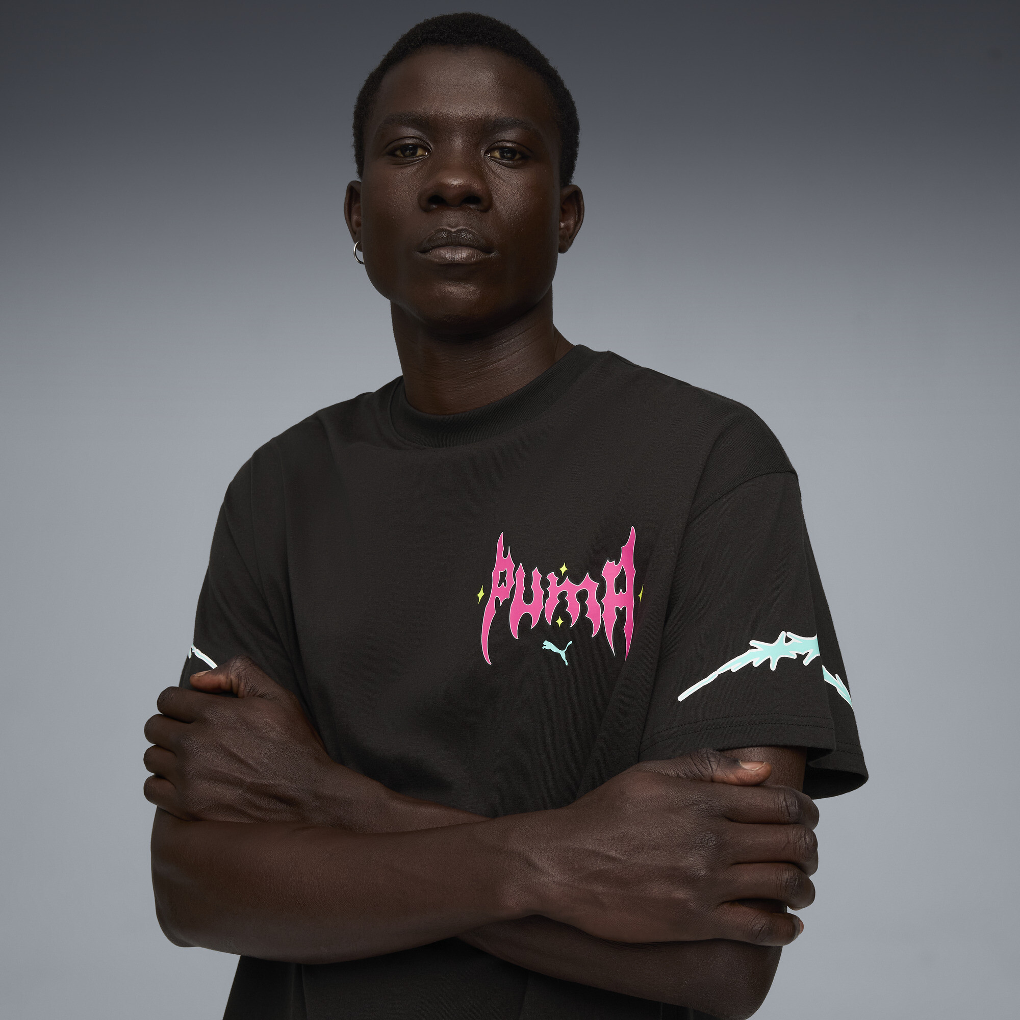 PUMA x RICK AND MORTY basketbal-T-shirt I voor Heren, Zwart, Maat 3XL thumbnail 7