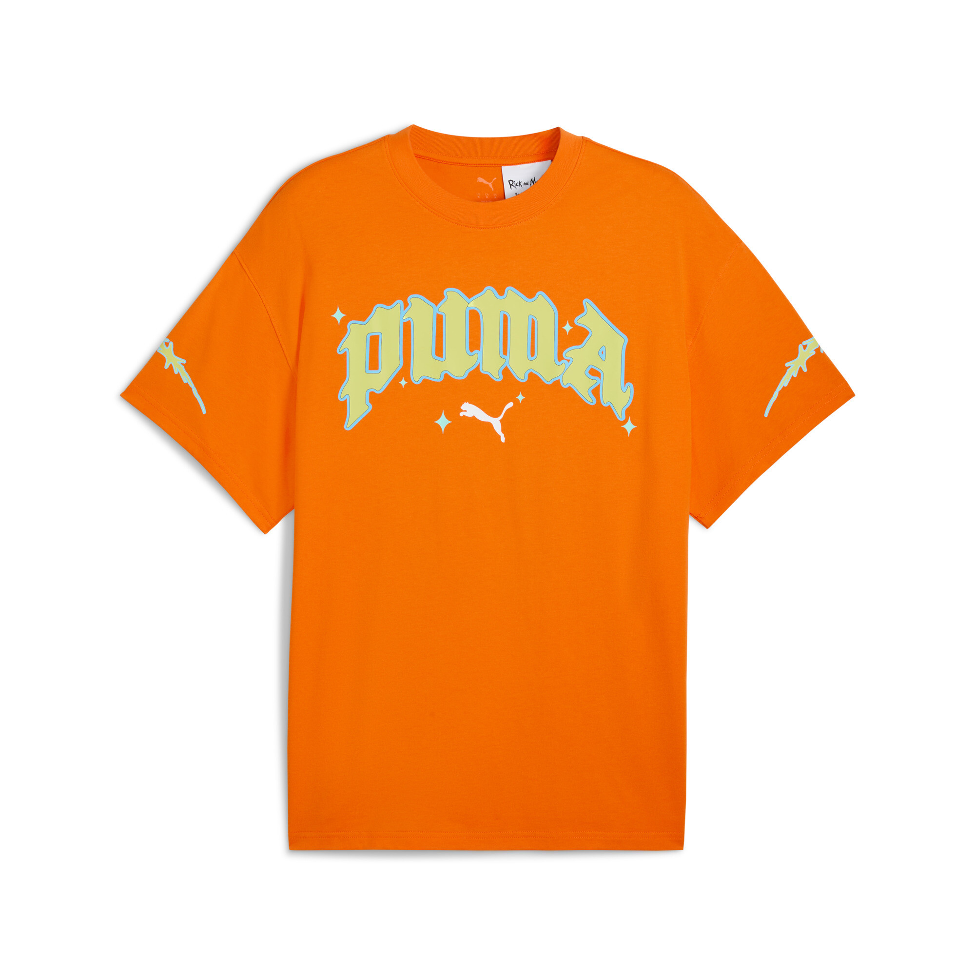 PUMA x RICK AND MORTY basketbal-T-shirt II voor Heren, Oranje, Maat 4XL thumbnail 3