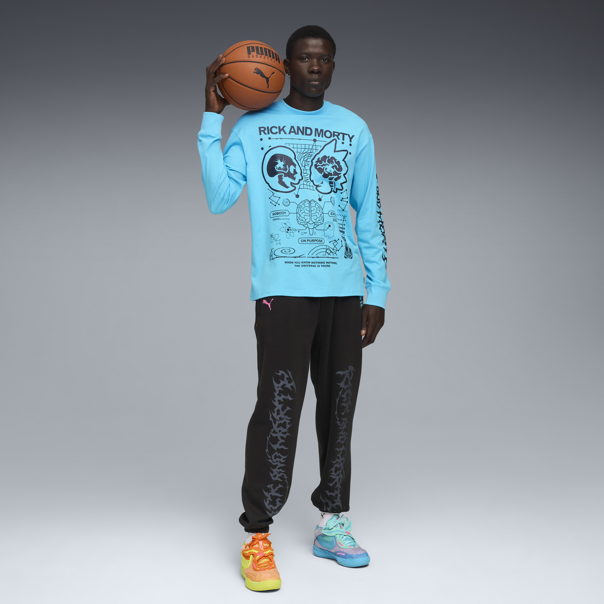 PUMA HOOPS x RICK AND MORTY basketbalshirt met lange mouwen voor Heren, Maat 4XL thumbnail 6