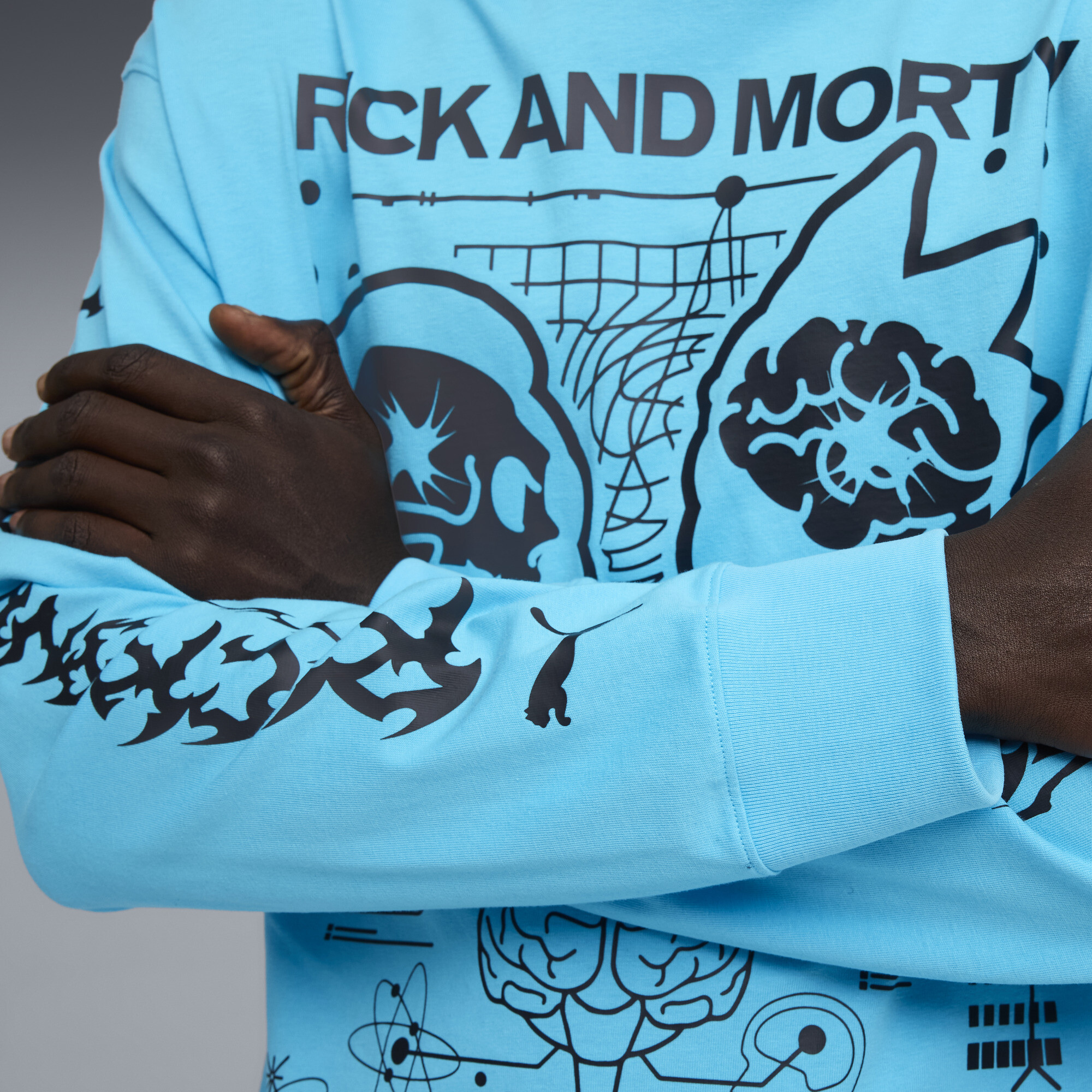 PUMA HOOPS x RICK AND MORTY basketbalshirt met lange mouwen voor Heren, Maat 4XL thumbnail 4