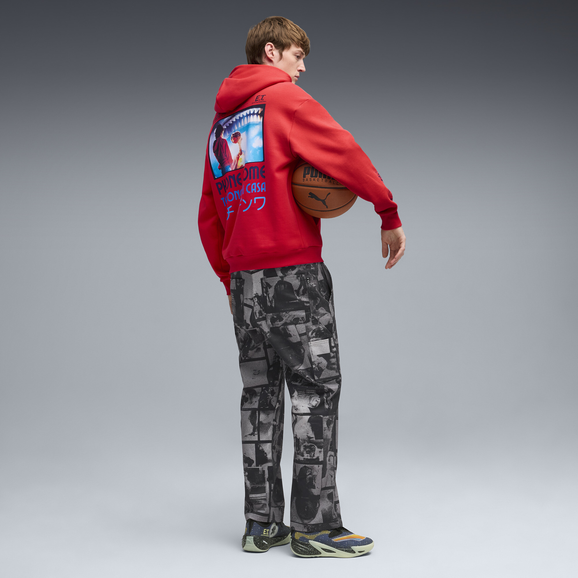 PUMA x E.T. Basketbalhoodie voor Heren, Rood, Maat S thumbnail 7