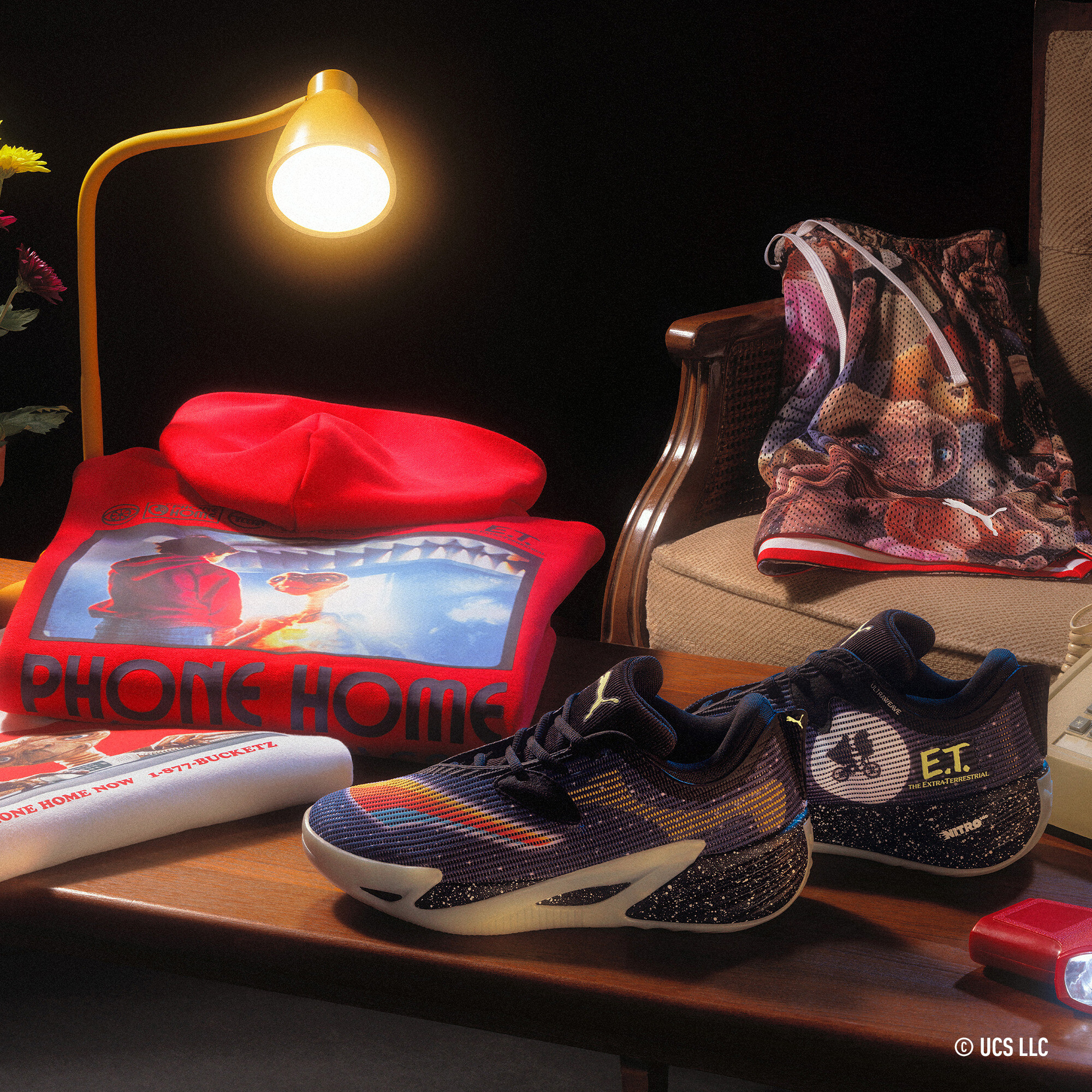 PUMA x E.T. Basketbalhoodie voor Heren, Rood, Maat S thumbnail 4