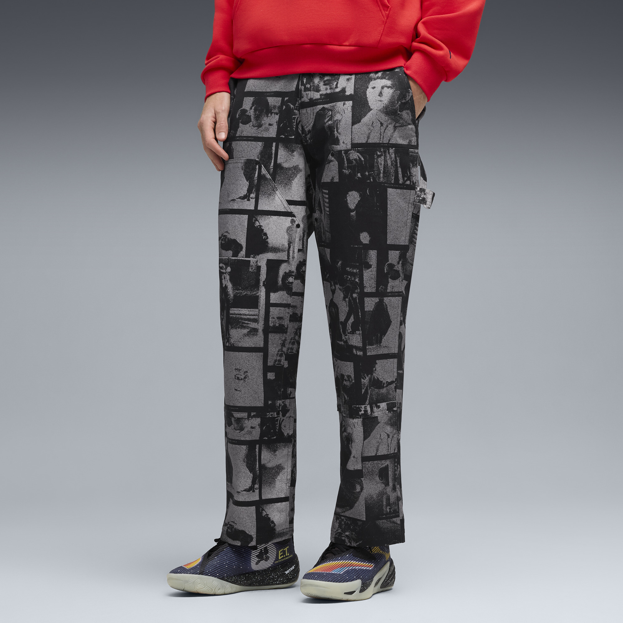 PUMA Hoops x E.T. Men's Twill Pants in Black, Size XS