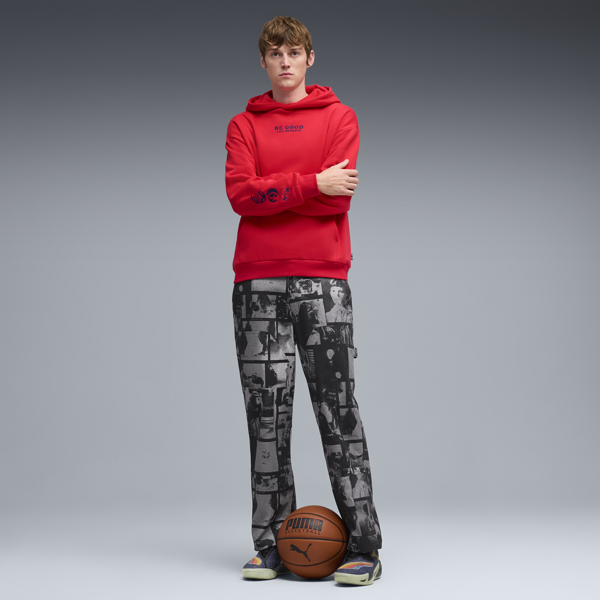 PUMA x E.T. Basketbalbroek voor Heren, Zwart, Maat S thumbnail 6