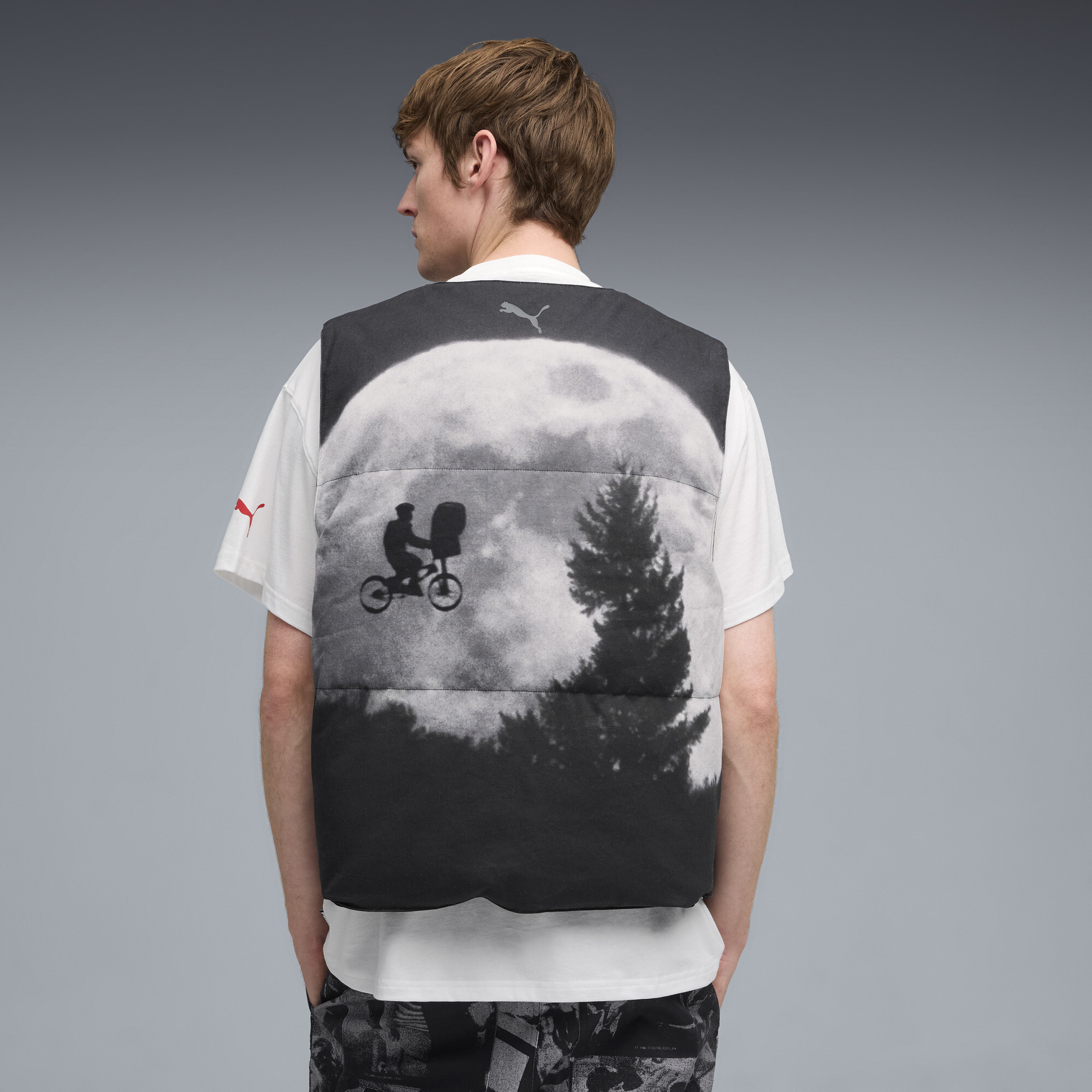 PUMA x E.T. Basketball omkeerbare bodywarmer voor Heren, Zwart, Maat XL thumbnail 5