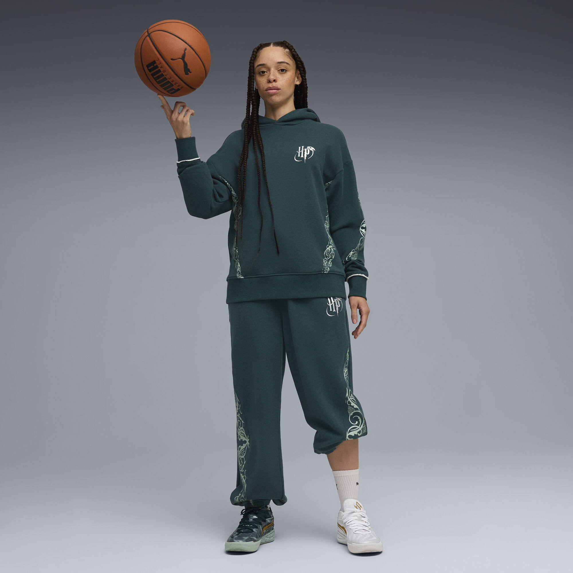 PUMA HOOPS x HARRY POTTERâ¢ hoodie voor Dames, Groen, Maat M thumbnail 6