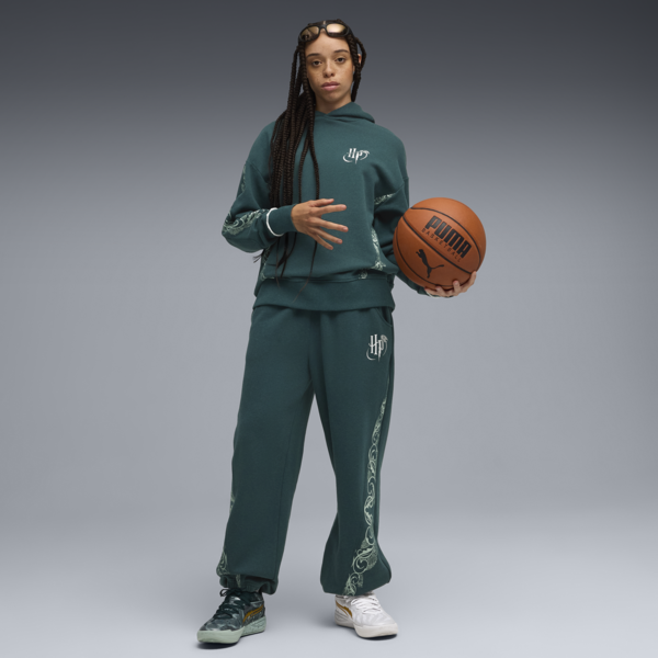 PUMA HOOPS x HARRY POTTER™ Sweatpants Women, Green Terrain-heather, large-MEX