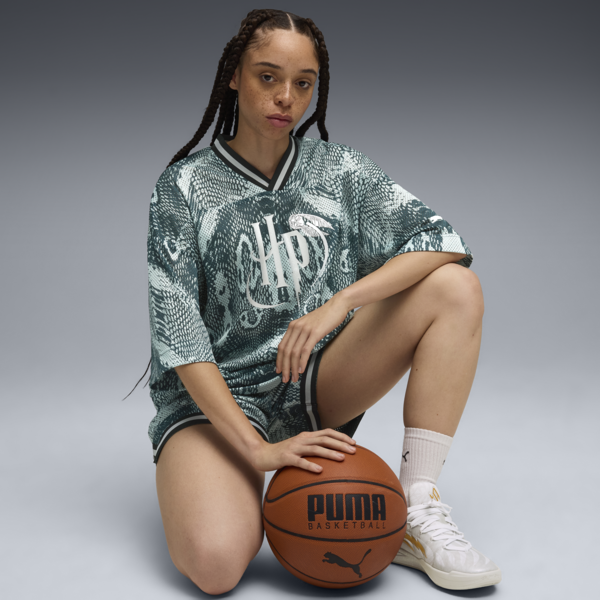 PUMA HOOPS x HARRY POTTER™ Jersey Women, Green Terrain-AOP, large-MEX