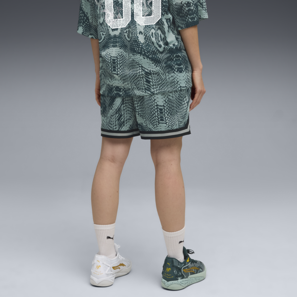 PUMA HOOPS x HARRY POTTER™ Shorts Women, Green Terrain-AOP, large-MEX