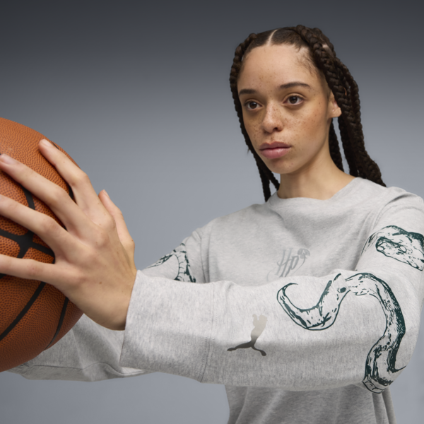 PUMA HOOPS x HARRY POTTER™ Longsleeve Tee Women, Light Gray Heather, large-MEX
