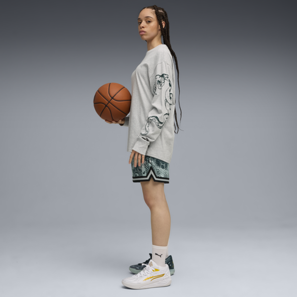 PUMA HOOPS x HARRY POTTER™ Longsleeve Tee Women, Light Gray Heather, large-MEX