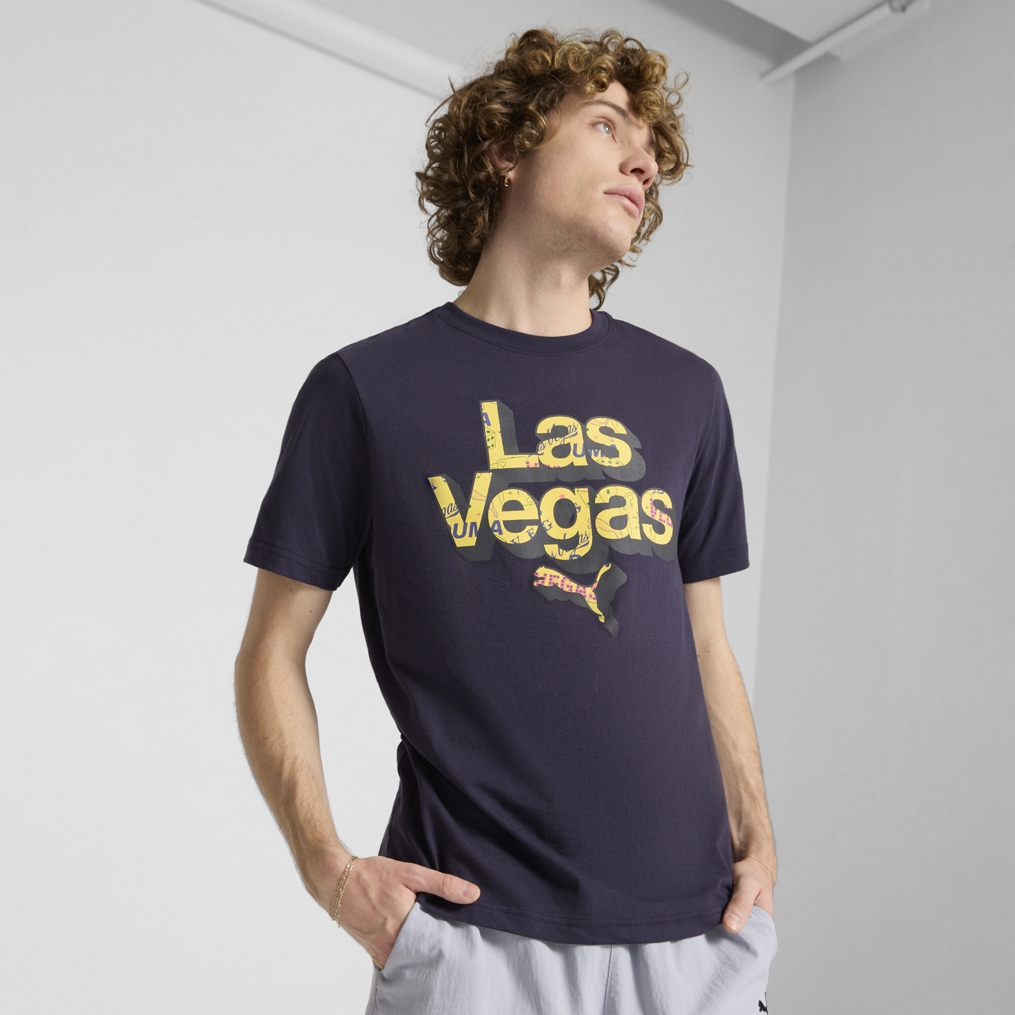 Puma Graphics Lv Pattern T-shirt In Blue