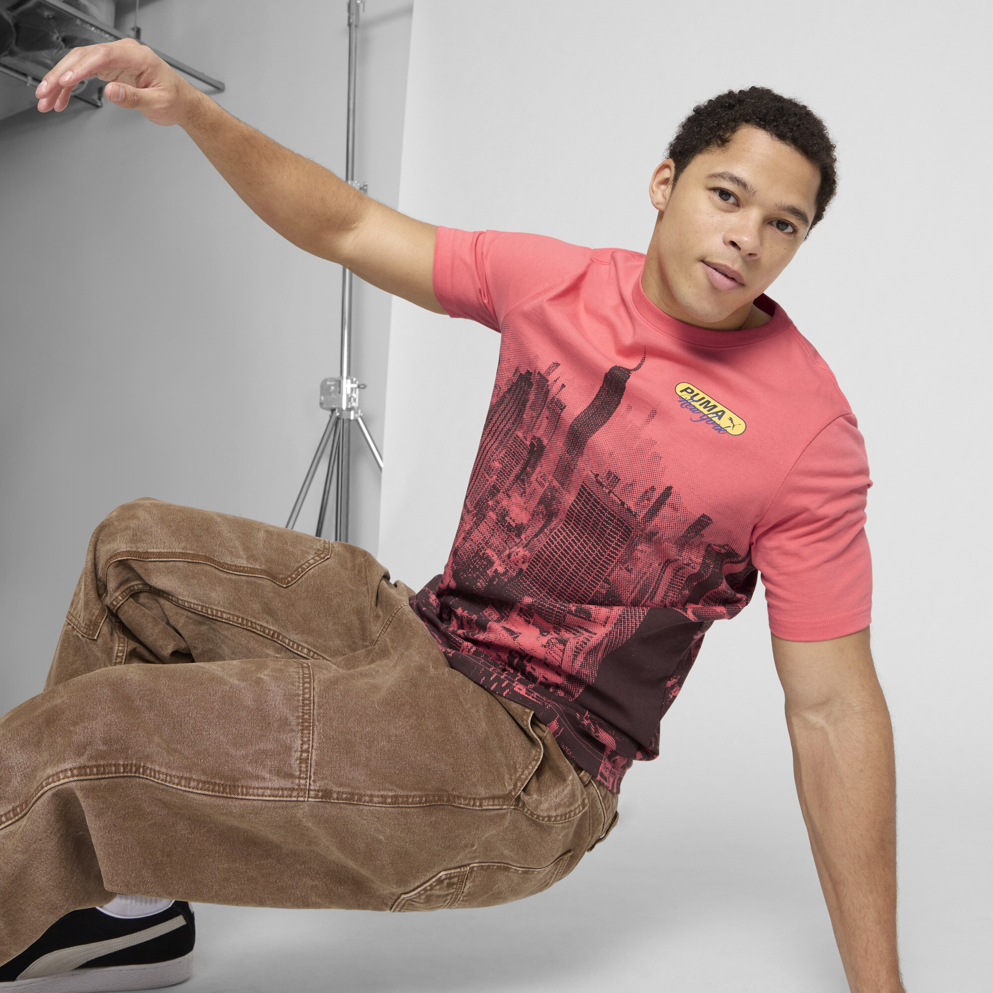 Puma Graphics Nyc Skyline T-shirt In Red