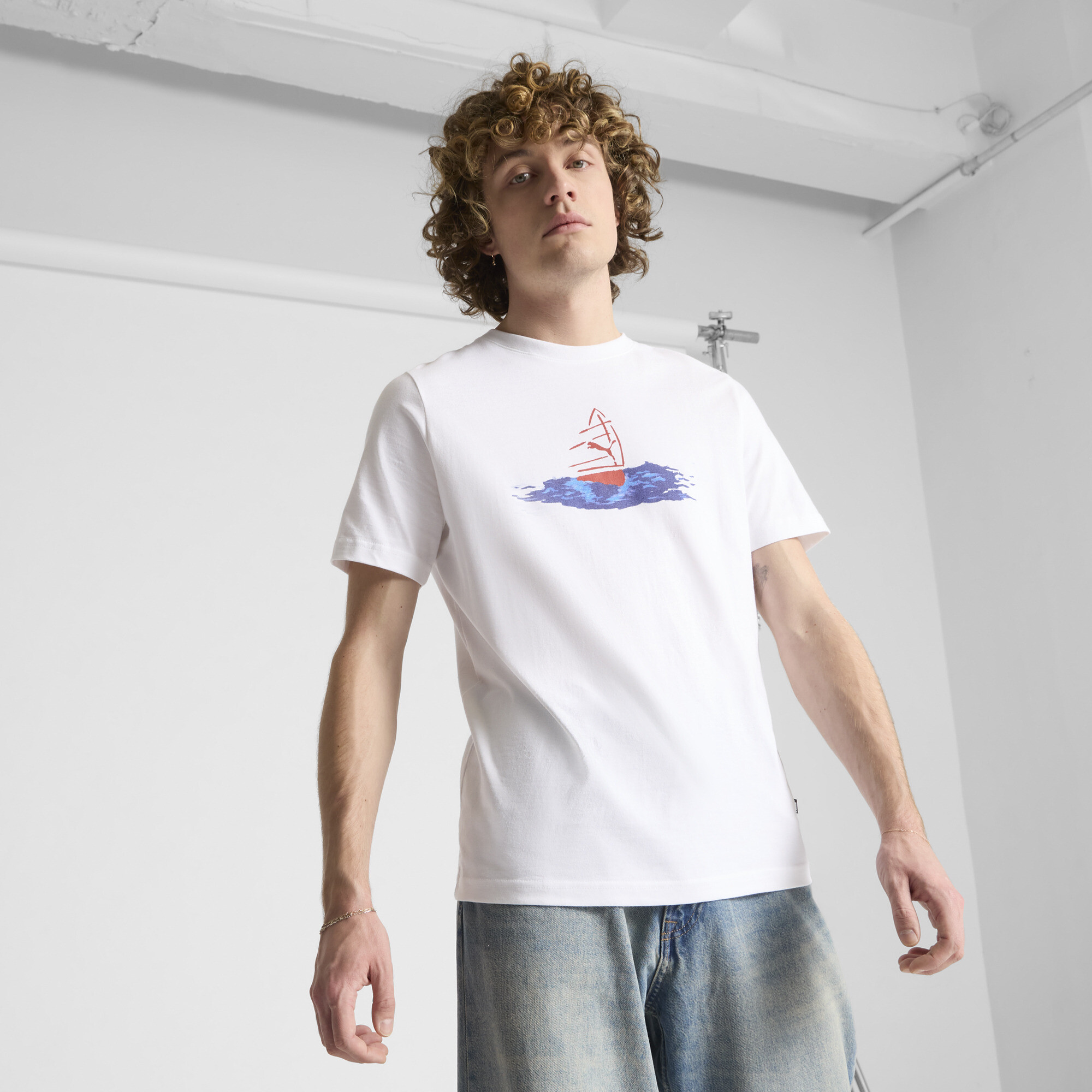 Puma Graphics Nyc Boat Racing T-shirt In White