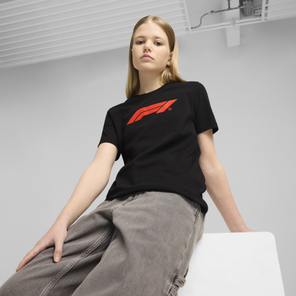F1® Essentials Tee Kids, PUMA Black, large-MEX