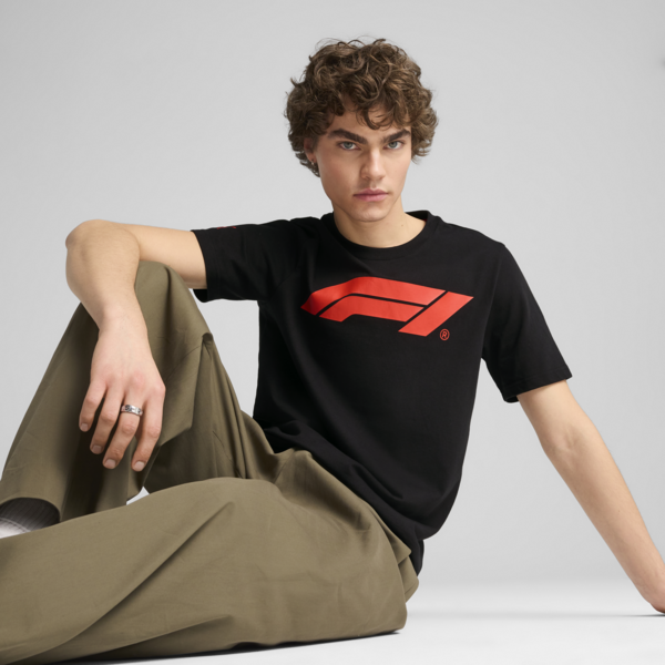 F1 Essentials Logo Tee Men, PUMA Black, large-MEX