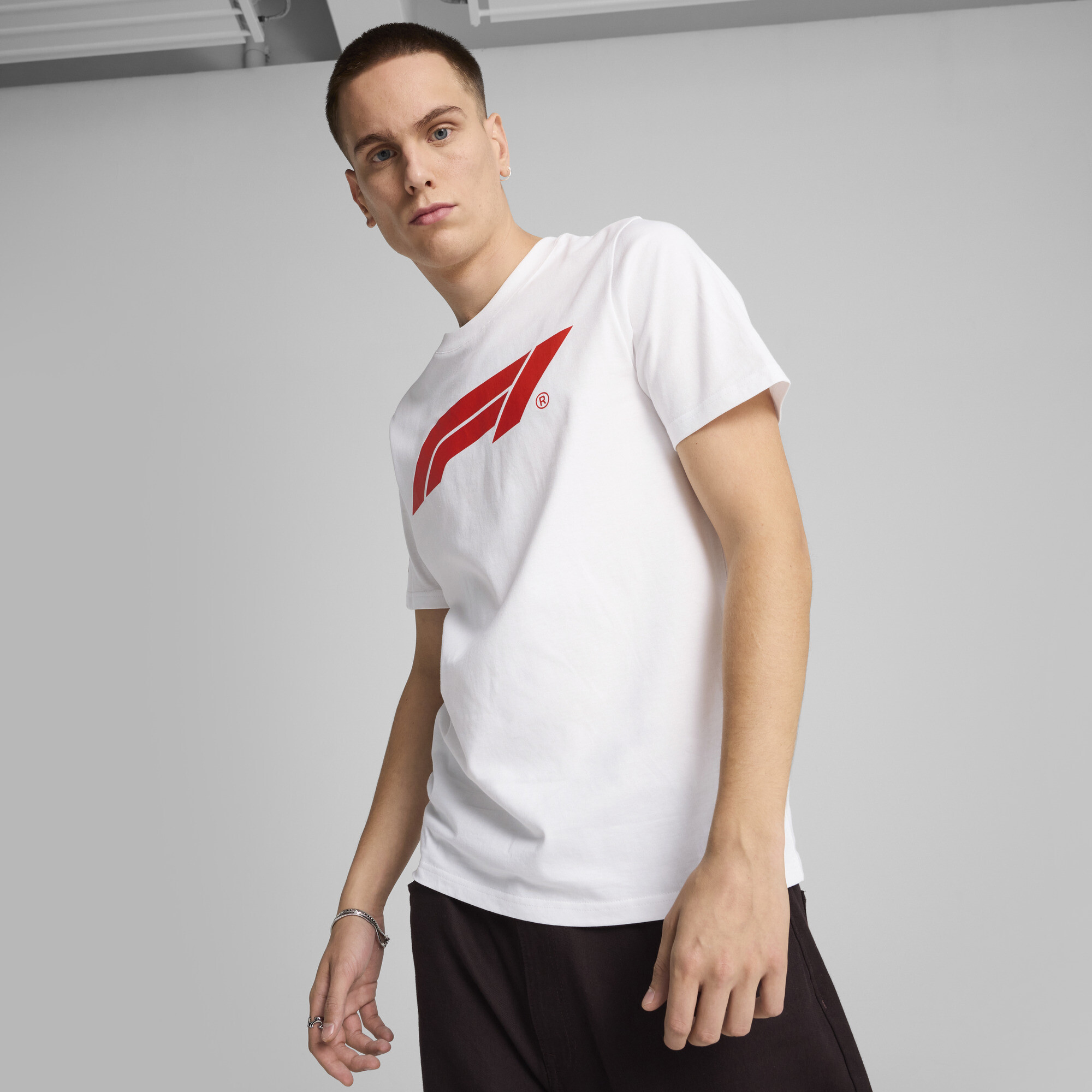 Puma F1® Essentials Logo T-Shirt Herren | Mit Plain | White | Größe: L