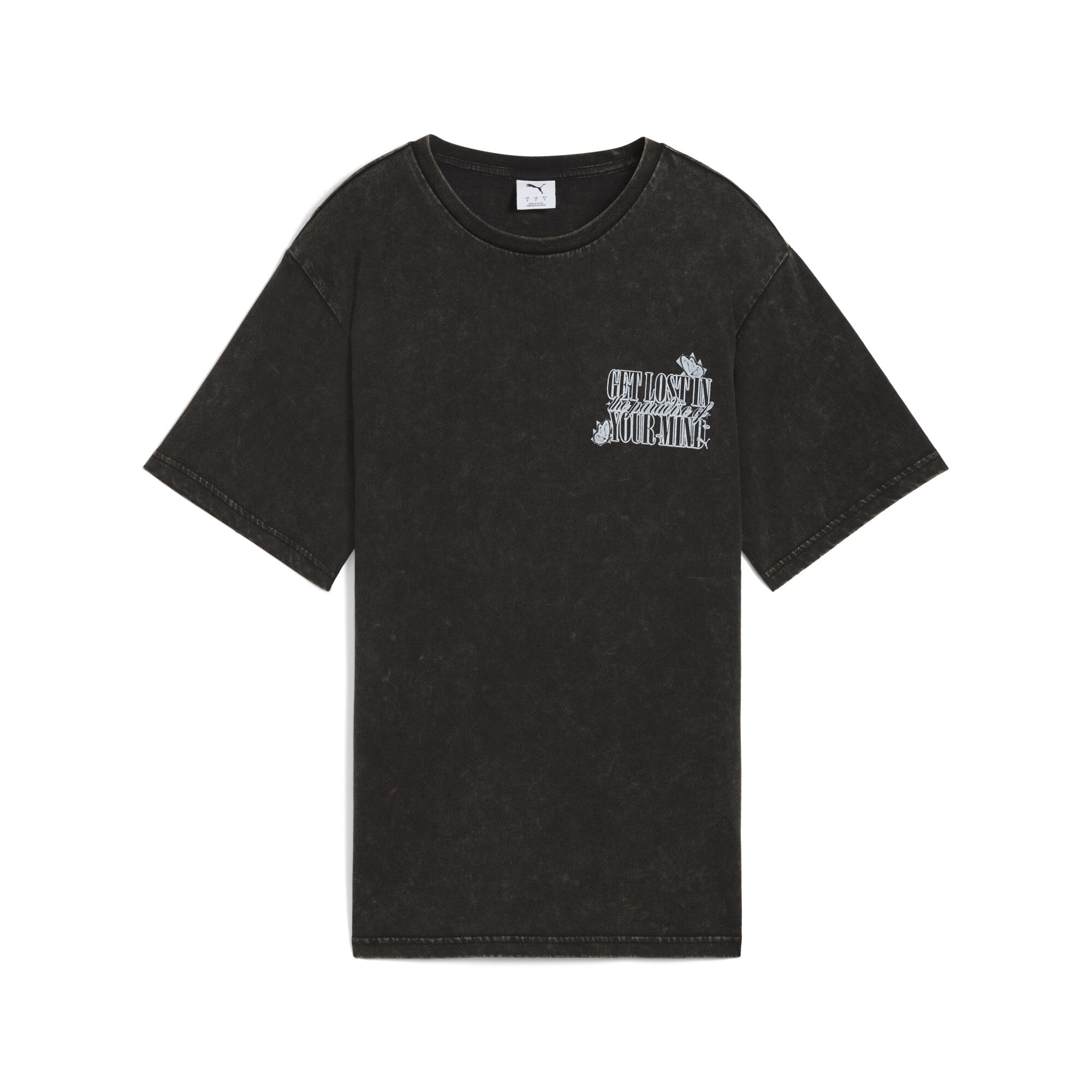 PUMA Graphic Paradise Mindset verwassen relaxed T-shirt voor Dames, Zwart, Maat XS thumbnail 3