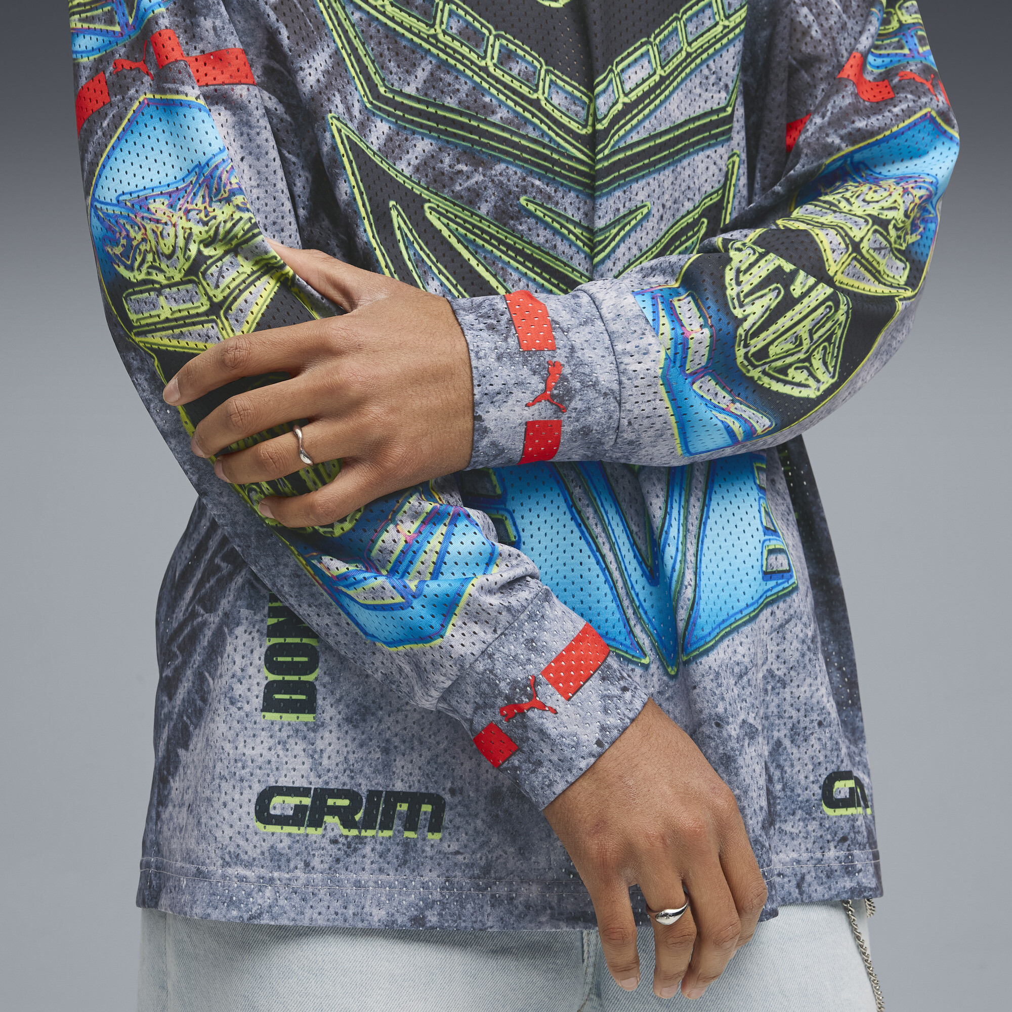 A$AP ROCKY x PUMA Moto Armor uniseks T-shirt met lange mouwen, Wit, Maat XXL thumbnail 7