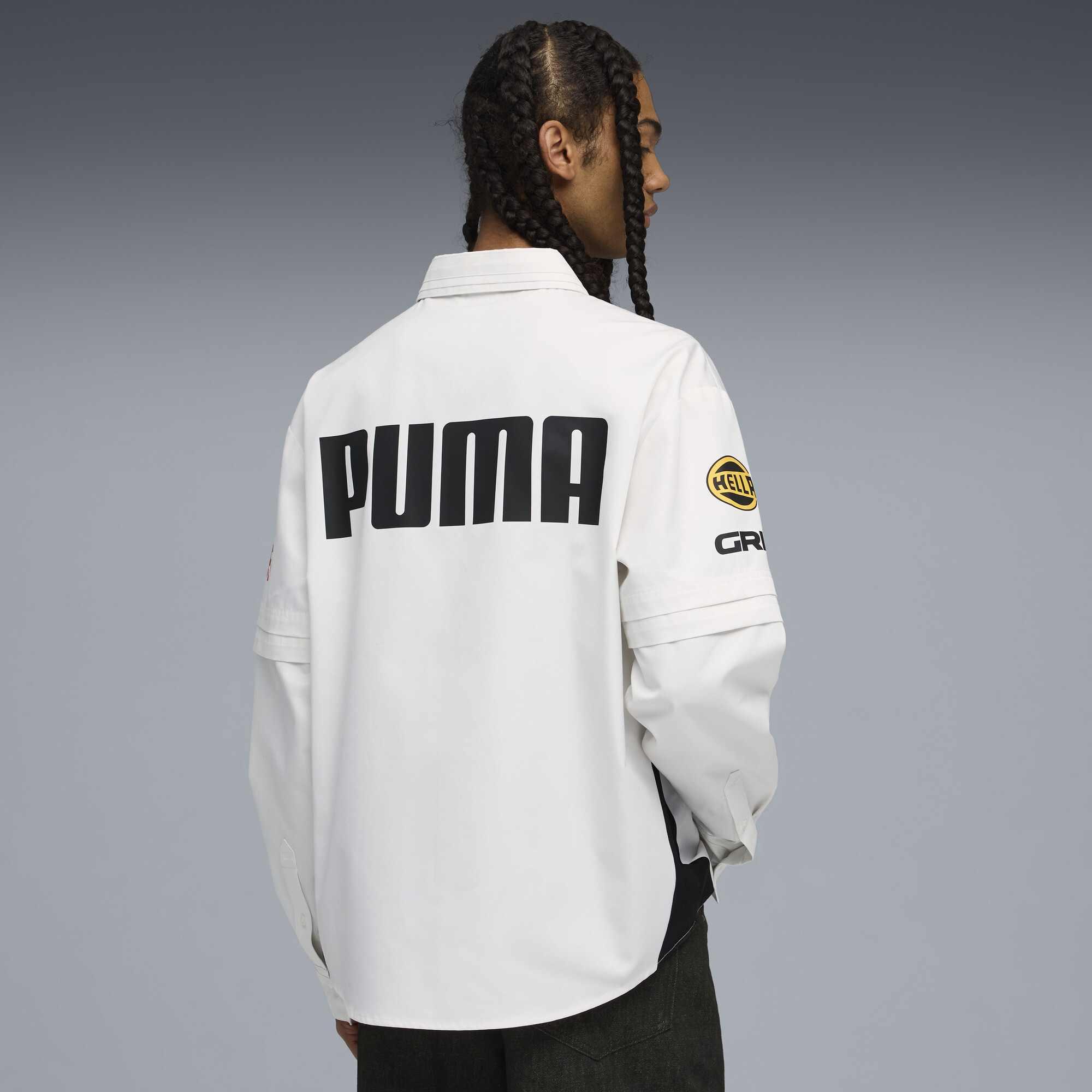 A$AP ROCKY x PUMA gelaagd uniseks pitcrew-overhemd, Wit, Maat M thumbnail 5