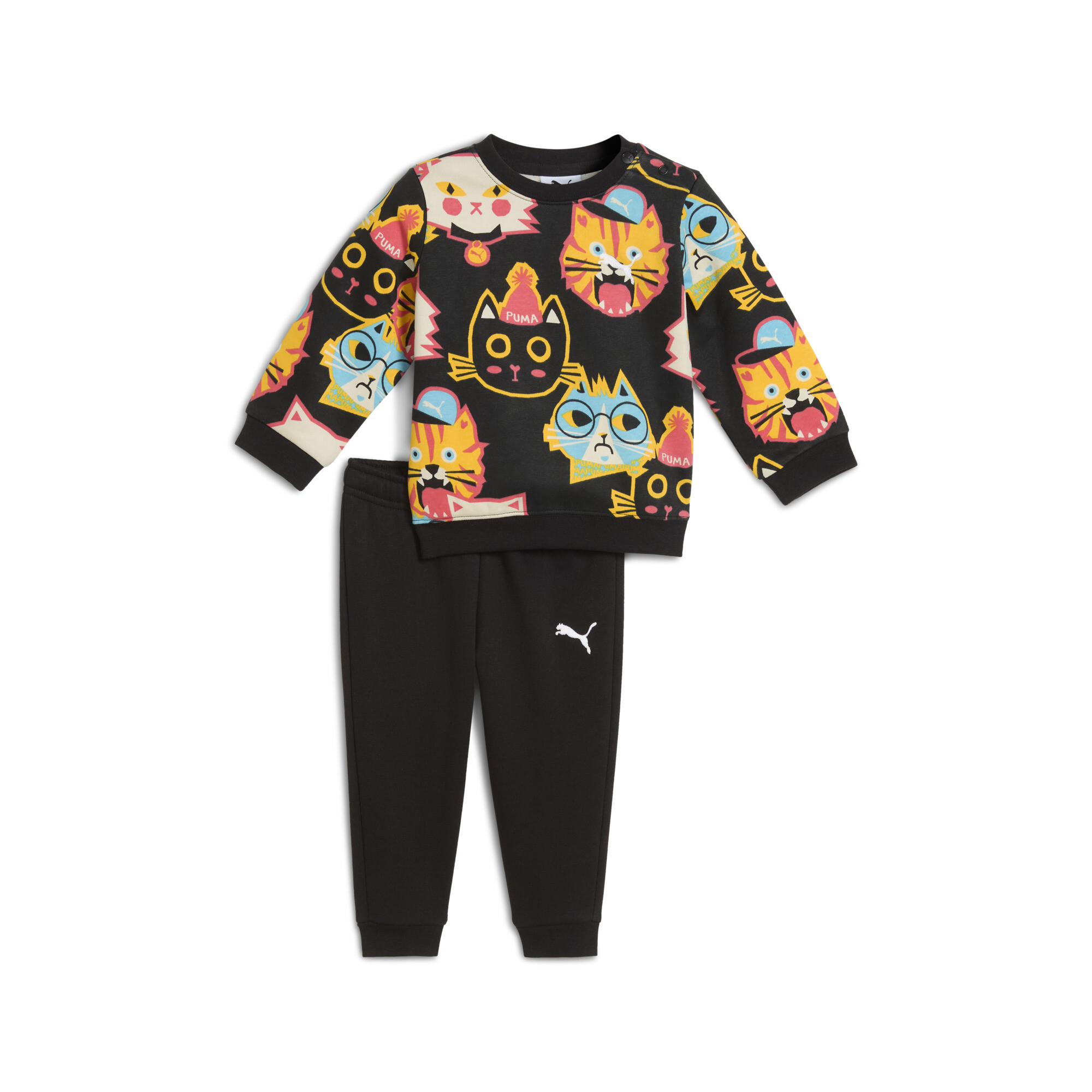 Minicats Moody Cat AOP Crew Set Toddlers
