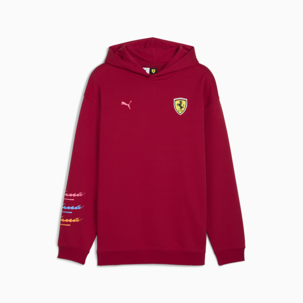 Scuderia Ferrari Miami Graphic Hoodie Men, Dark Crimson, large-ZAF