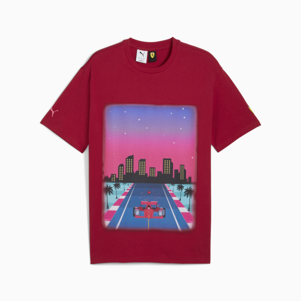 Scuderia Ferrari Miami Graphic Tee Men, Dark Crimson, large-ZAF