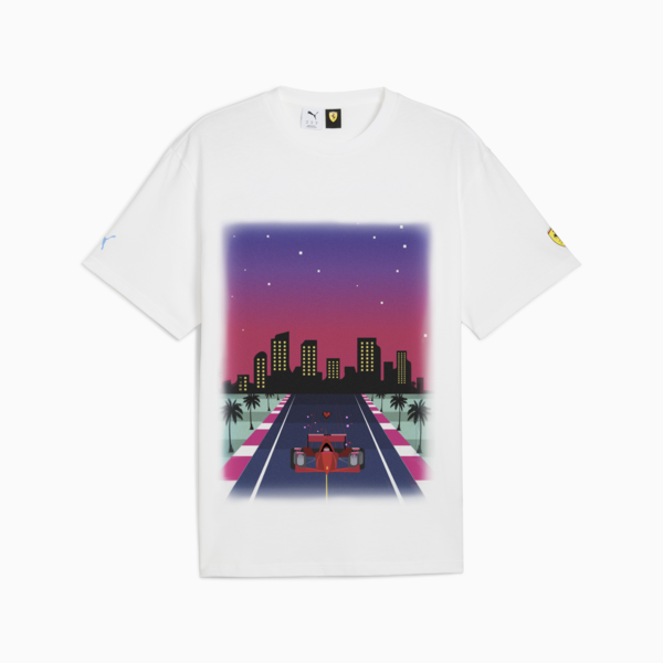 Scuderia Ferrari Miami Graphic Tee Men, PUMA White, large-ZAF